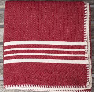 Marmara Imports Turkish Farmer's Stitch Bordeaux Blanket