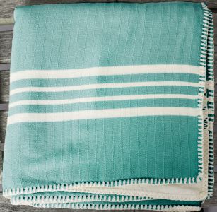 Marmara Imports Turkish Farmer's Stitch Emerald Blanket