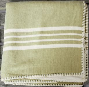 Marmara Imports Turkish Farmer's Stitch Green Blanket