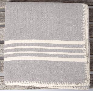 Marmara Imports Turkish Farmer's Stitch Light Grey Blanket