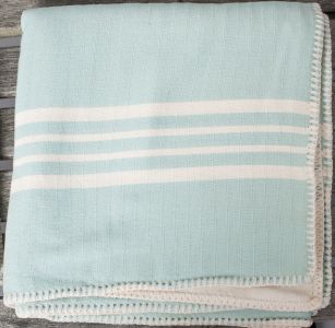 Marmara Imports Turkish Farmer's Stitch Mint Blanket