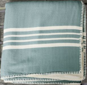 Marmara Imports Turkish Farmer's Stitch Sea Green Blanket