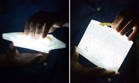 Solight Twilight Solar Lantern - folded down and full-size