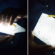 Solight Twilight Solar Lantern - folded down and full-size
