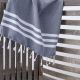 Marmara Imports Turkish Towels - South Beach - Dark Grey with White Stripe