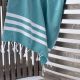 Marmara Imports Turkish Towels - South Beach - Emerald with White Stripe