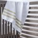 Marmara Imports Turkish Towels - South Beach - White with Green Stripe