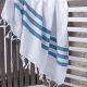 Marmara Imports Turkish Towels - South Beach - White with Marine Blue Stripe
