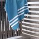 Marmara Imports Turkish Towels - South Beach - Marine Blue with White Stripe
