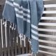 Marmara Imports Turkish Towels - South Beach - Navy Blue with White Stripe