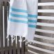 Marmara Imports Turkish Towels - South Beach - White with Turquoise Stripe
